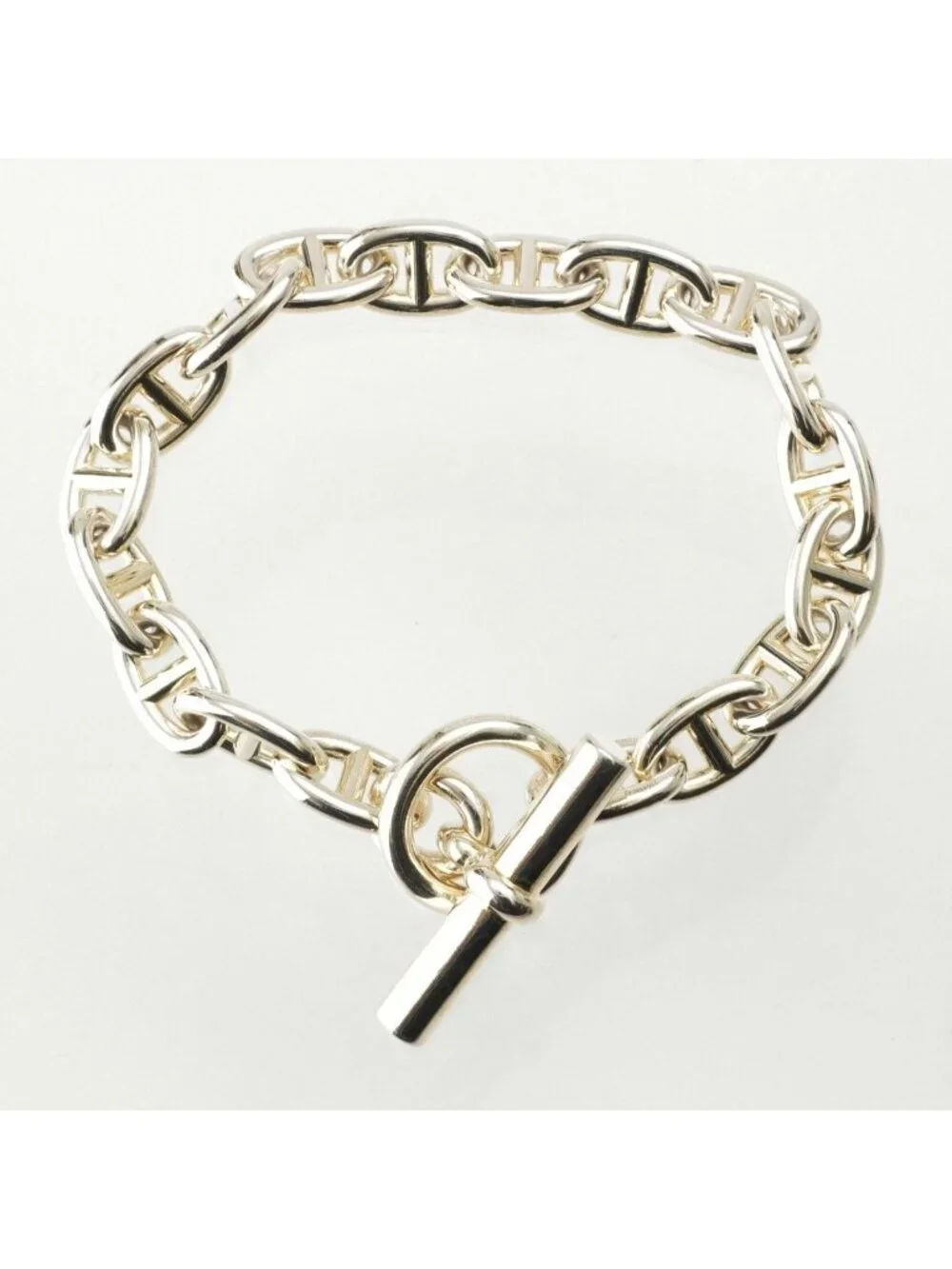 Hermes Chaine D'Ancre MM 18 Top Bracelet Bangle Silver